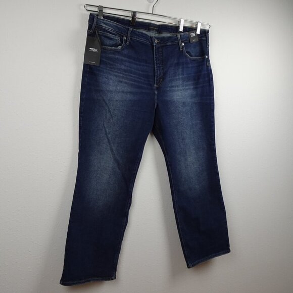 Silver Jeans Infinite Fit Boot Cut Women's Plus Size 3X Blue Denim Stretch - Picture 3 of 11